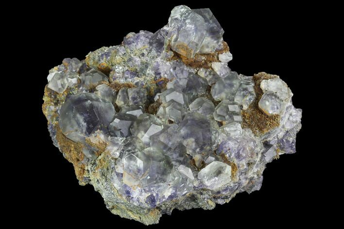 Purple-Green Fluorite Crystals with Quartz - China #98765
